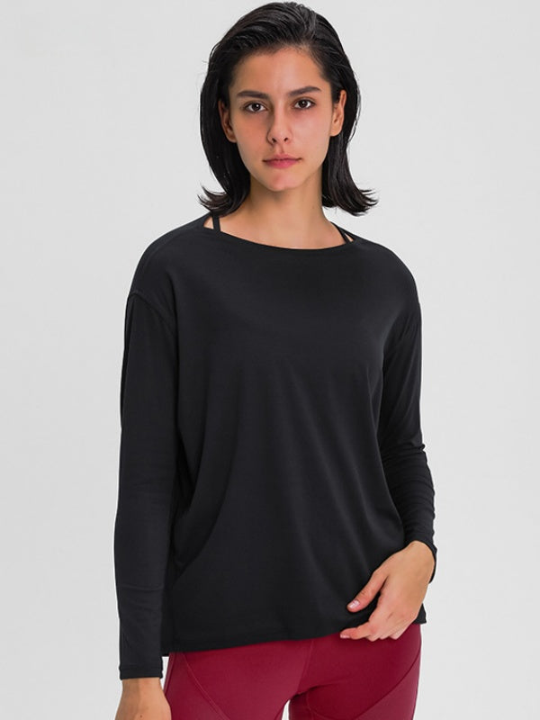 Flexvibe Women’s Yoga Running Casual Top - Naked Feel Quick Dry Loose Long Sleeve