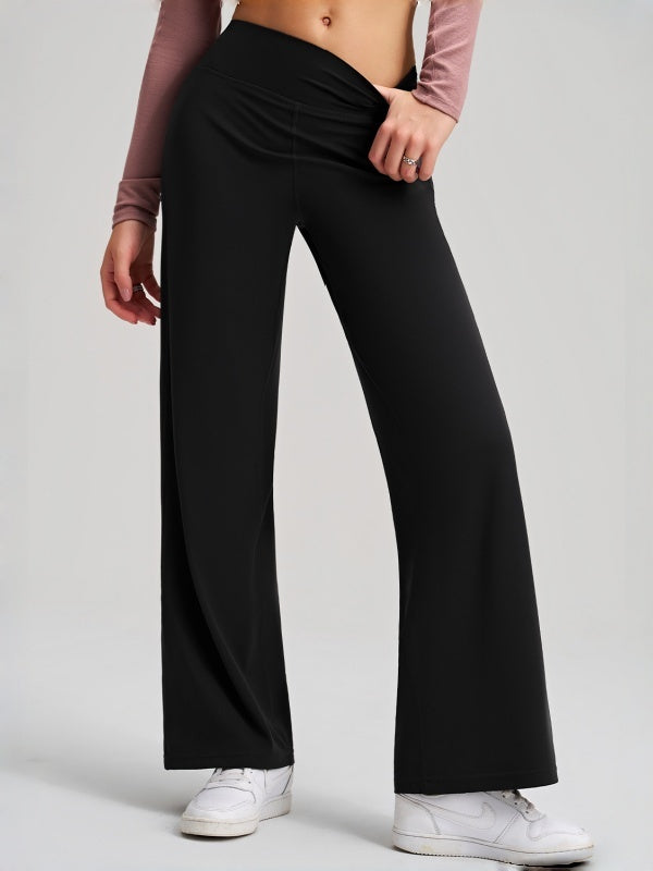 Flexvibe High Waisted Straight Leg Pants - Naked Feel M-Shaped Hip Tummy Control Breathable
