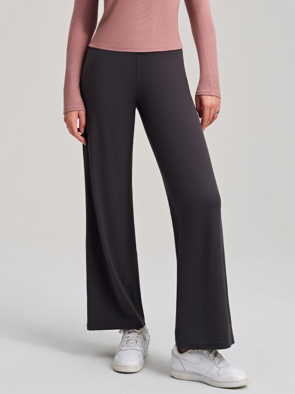 Flexvibe High Waisted Straight Leg Pants - Naked Feel M-Shaped Hip Tummy Control Breathable