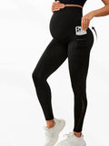 Flexvibe High-Waisted Maternity Yoga Pants - Side Pockets Elastic Tummy Control Fall Winter Leggings