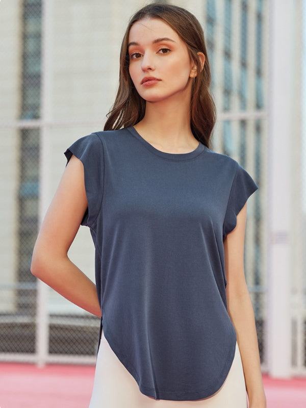 Flexvibe Women’s Gym Casual Sports Tee - Modal Loose Fit Shoulder Covering Breathable