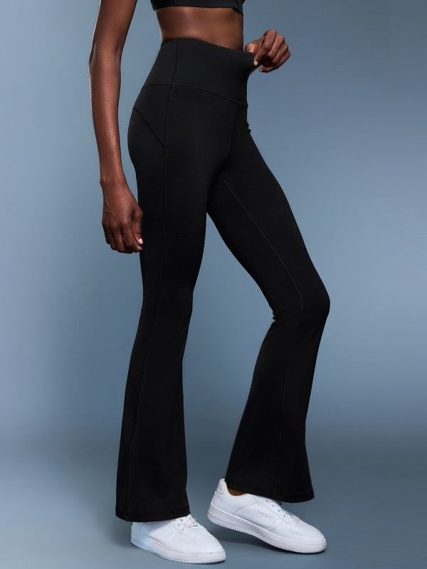 Flexvibe Flattering High Waisted Slightly Flared Yoga Pants - Butt Lifting Barely There for Gym
