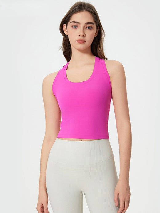 Flexvibe High-Elastic Racerback Tank | Seamless U-Neck, Yoga Fitness Top, 6 Colors, XS–XL