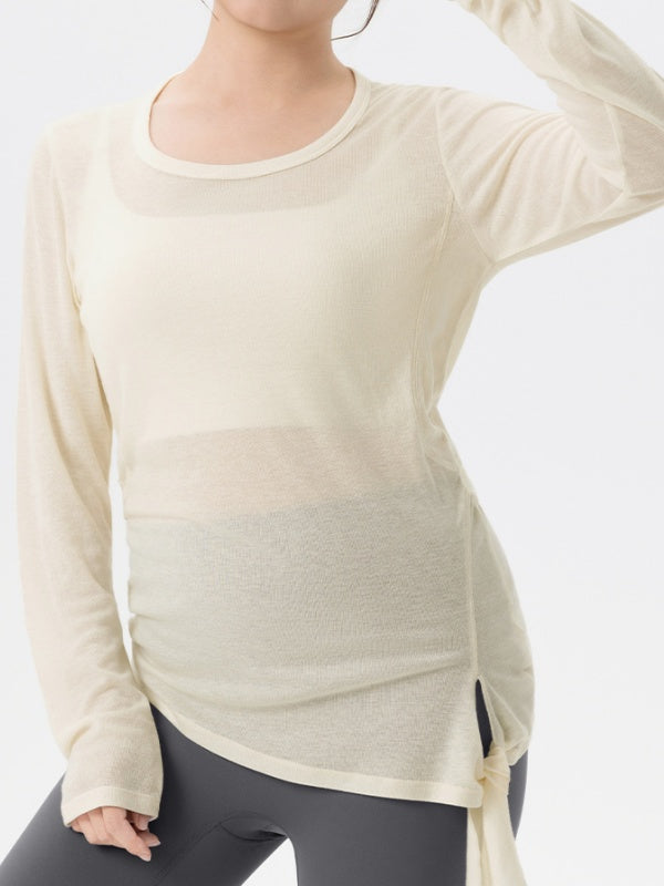 Flexvibe Plus-Size Semi-Sheer Active Cover-Up - Side Slit Yoga Pilates Daily Wear