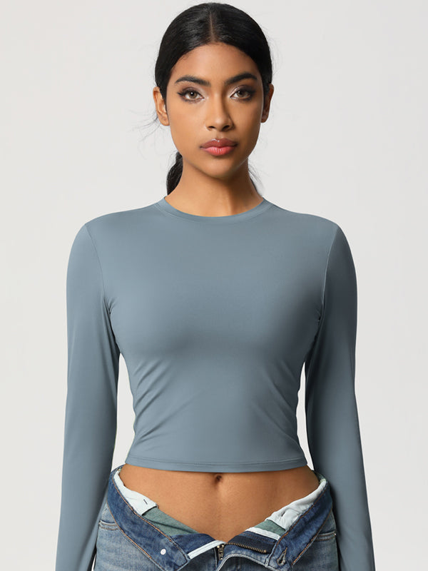 Flexvibe High Elastic Quick Dry Sports Top - Tight Fitting Skin-Friendly Long Sleeve Yoga Wear