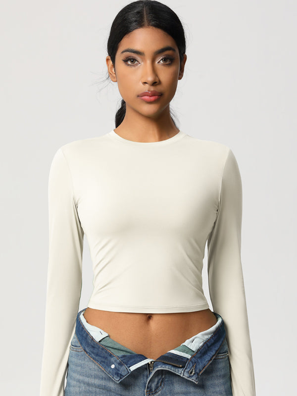 Flexvibe High Elastic Quick Dry Sports Top - Tight Fitting Skin-Friendly Long Sleeve Yoga Wear