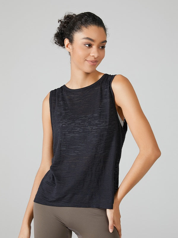 Flexvibe Sleeveless Quick Dry Smock Loose Lightweight Open Back Gym Wear