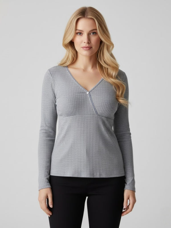 Flexvibe Maternity Nursing Top - Soft Breathable Easy Access Postpartum Pregnancy Daily Wear