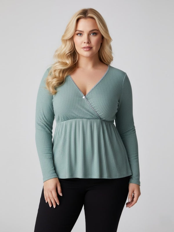 Flexvibe Maternity Nursing Top - Soft Breathable Easy Access Postpartum Pregnancy Daily Wear