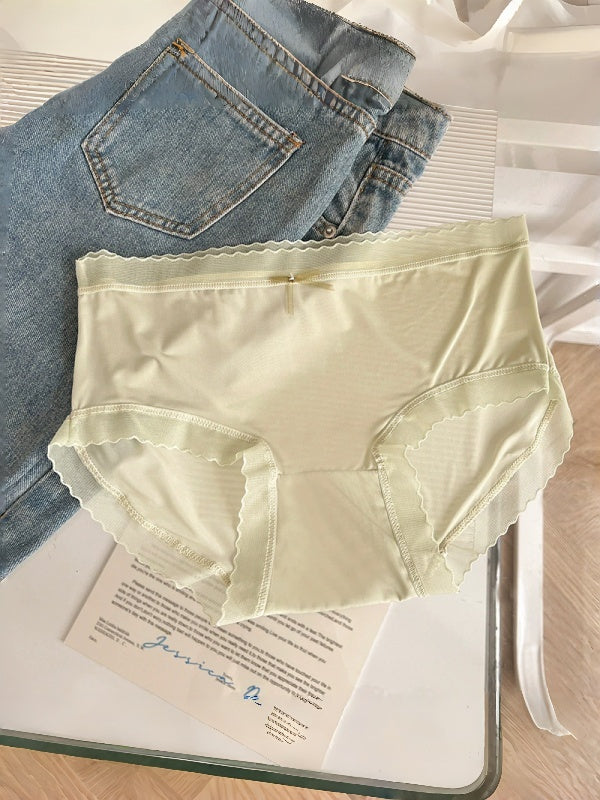 Flexvibe Women's Ice Silk Seamless Underwear, Thin Quick-Dry Solid Color Cotton Crotch Sexy Briefs