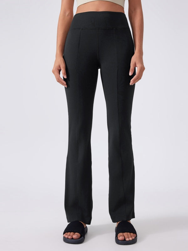 Flexvibe High Waisted Butt Lifting Wide Leg Flared Yoga Pants - Tummy Control with Side Pockets