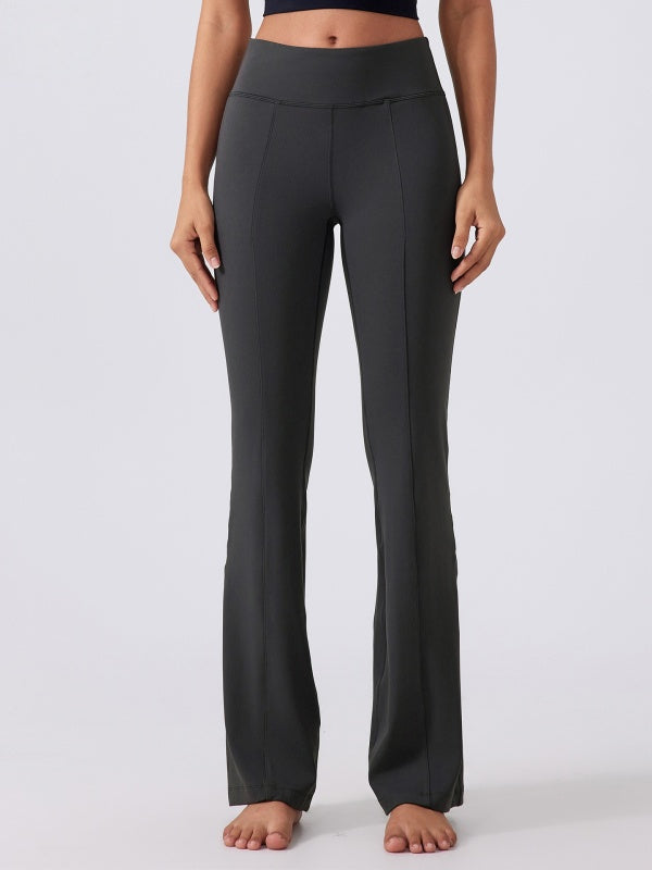Flexvibe High Waisted Butt Lifting Wide Leg Flared Yoga Pants - Tummy Control with Side Pockets