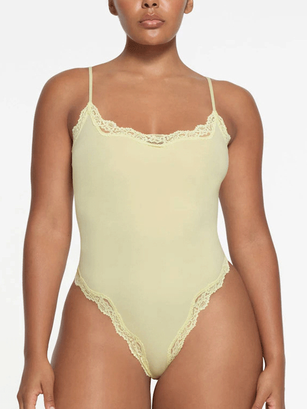 Flexvibe Lace Trim One-Piece Shapewear S-3XL - Seamless Tummy Control Daily Shaping