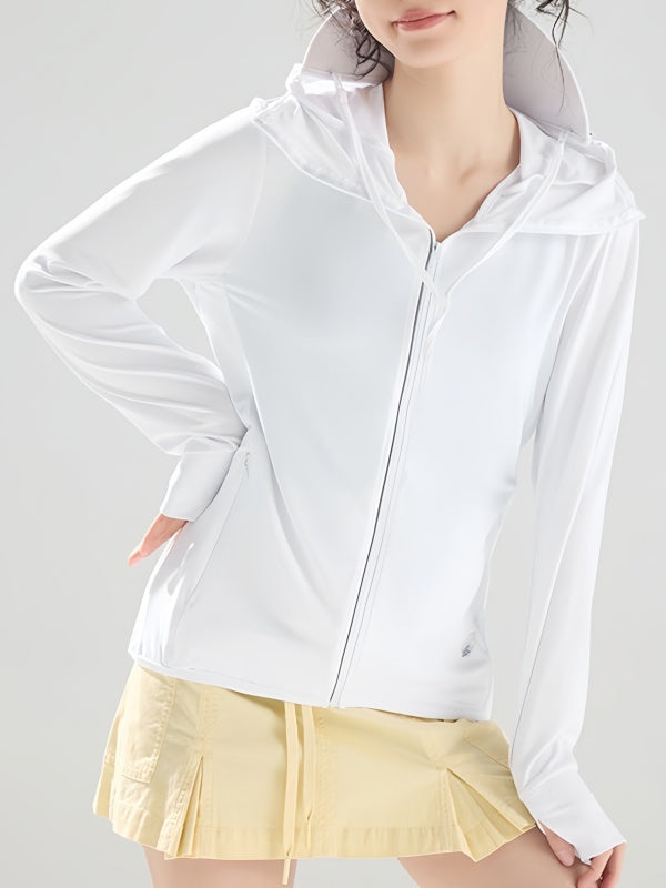 Flexvibe Women's Ice Silk Sun Protection Clothing, Lightweight & Breathable Outdoor UV Protection Jacket for Summer