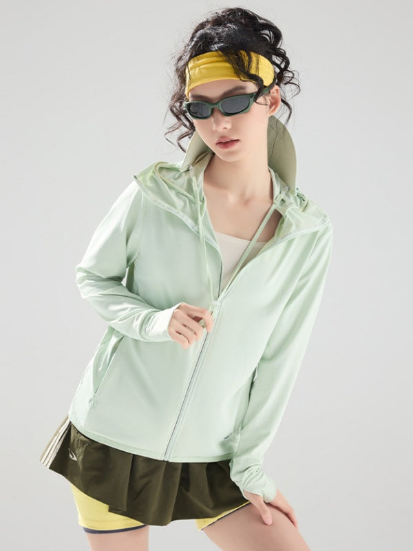 Flexvibe Women's Ice Silk Sun Protection Clothing, Lightweight & Breathable Outdoor UV Protection Jacket for Summer