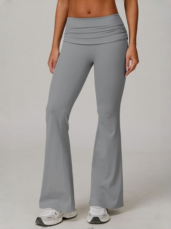 Flexvibe High Waisted Butt Lifting Wide Leg Yoga Pants - Naked Feel Quick Dry Tummy Control