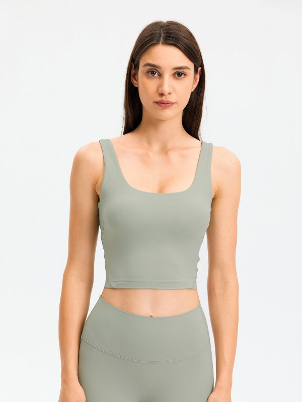 Flexvibe U-Back Yoga Tank Top - Breathable Moisture-Wicking Non-Slip Gym Workout Top