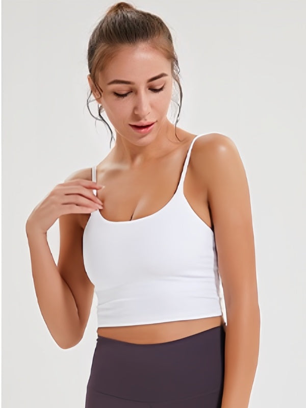 Flexvibe Backless Shockproof Sports Bra - Thin Straps Padded Cups High Elastic