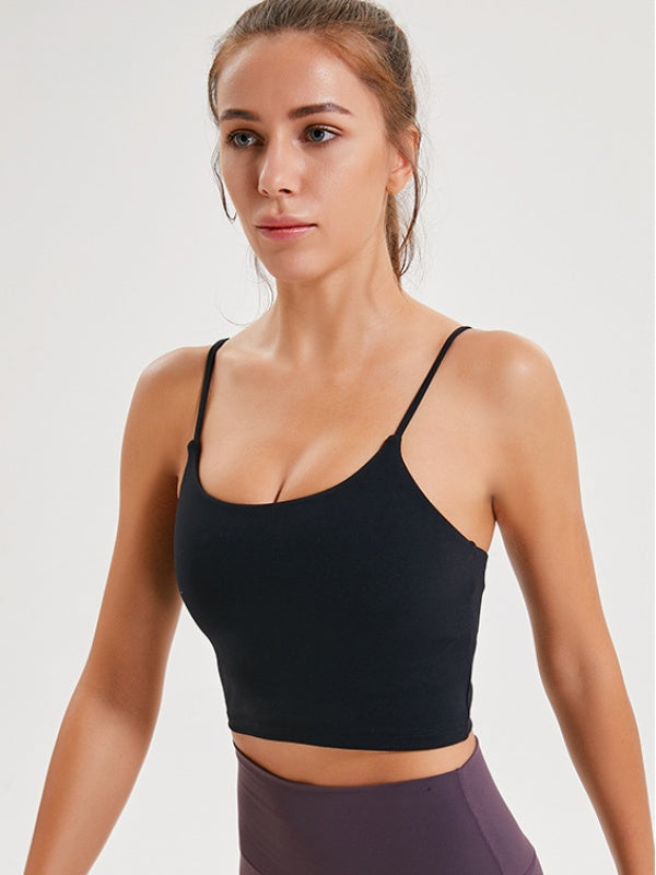 Flexvibe Backless Shockproof Sports Bra - Thin Straps Padded Cups High Elastic