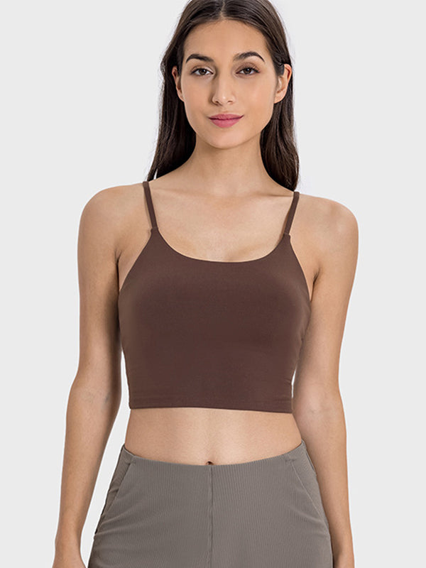 Flexvibe Backless Shockproof Sports Bra - Thin Straps Padded Cups High Elastic