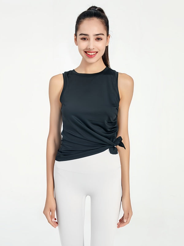 Flexvibe Ruched Waist Tank Top Quick Dry Breathable Sleeveless Gym Wear