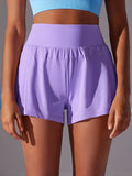Flexvibe Stretchy Double-Layer Athletic Shorts - High-Waisted Breathable Tennis Yoga