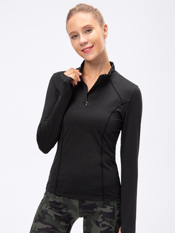 Flexvibe Quick Dry Lightweight Running Top - Slim Fit Figure Flattering Long Sleeve