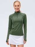 Flexvibe Quick Dry Lightweight Running Top - Slim Fit Figure Flattering Long Sleeve