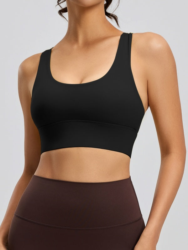 Flexvibe Wireless High Elastic Sports Bra - Moisture-Wicking Breathable Gym Yoga Workout Bra
