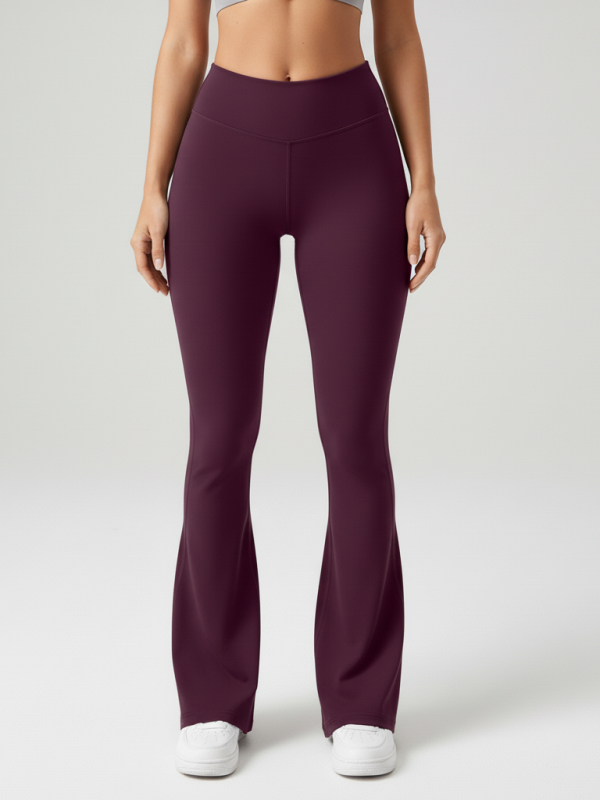 High-Waisted Cargo Flare Yoga Pants - Sculpting Tummy Control Fitness Leggings