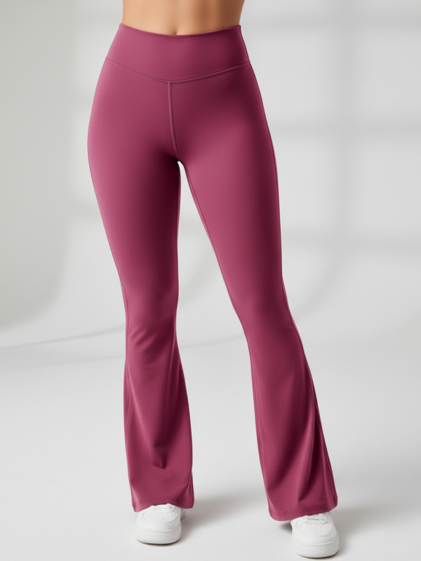 High-Waisted Cargo Flare Yoga Pants - Sculpting Tummy Control Fitness Leggings