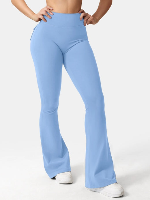 Flexvibe High-Waisted Cargo Flare Yoga Pants | Brushed Stretch, Cargo Pockets, 9 Colors, S–L