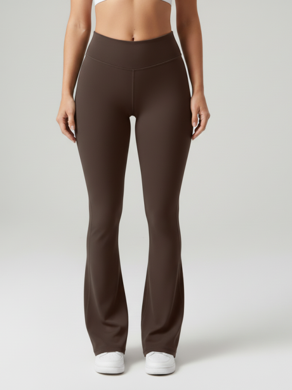 High-Waisted Cargo Flare Yoga Pants - Sculpting Tummy Control Fitness Leggings