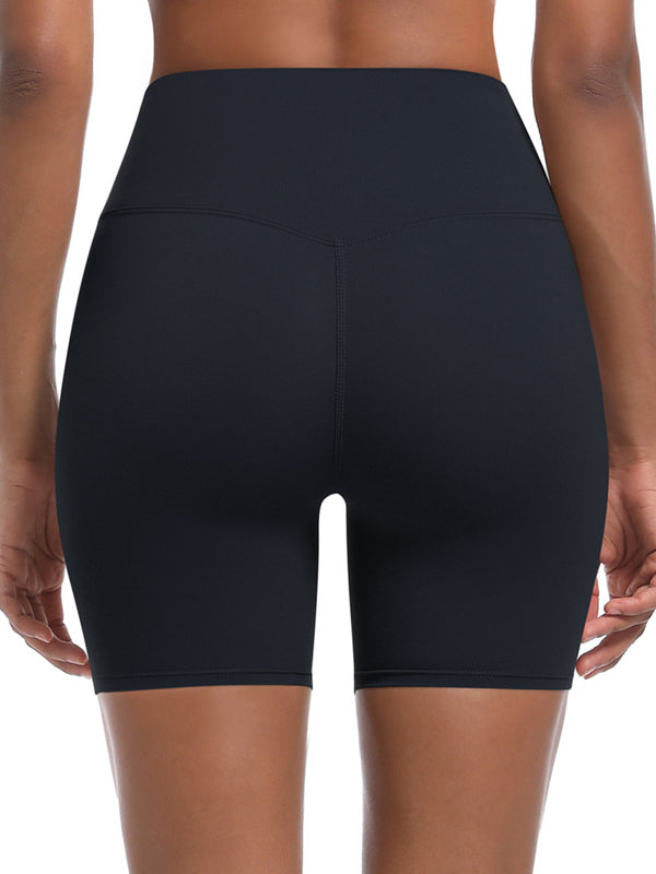 Flexvibe Striped High-Waisted Workout Shorts - Stretchy Breathable 3-Inch Yoga Bottoms