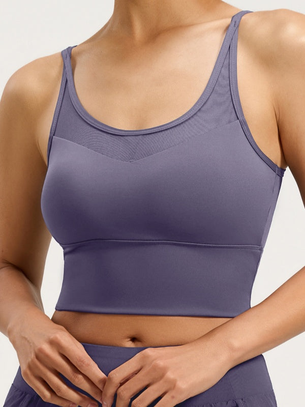 Flexvibe Push-Up Crisscross Back Sports Bra - Shockproof Elastic Removable Pads Gym Daily Wea