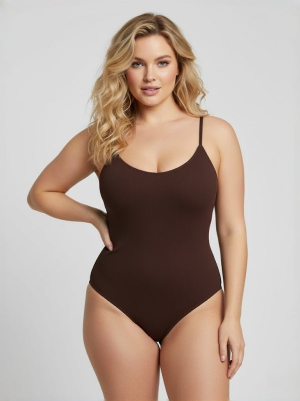 Flexvibe Thong Bodysuit - Snap Button Tummy Control Elastic Women’s Shapewear