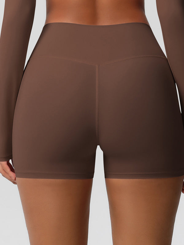 Flexvibe Fleece-Lined High-Waisted Yoga Shorts - Warm Tummy Control Gym Winter Wear