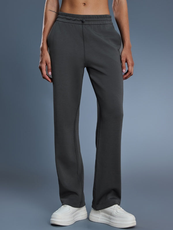 Flexvibe High Waisted Wide Leg Sweatpants Autumn Winter Butt Lifting Side Pockets Adjustable Buckle