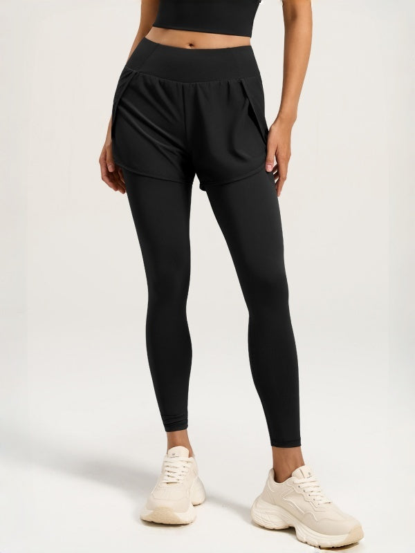 Flexvibe High-Waisted Fake Two-Piece Yoga Set - Buttery Soft Tummy Control with Pockets (Gym-Friendly)