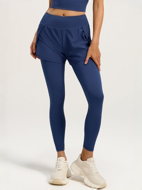 Flexvibe High-Waisted Fake Two-Piece Yoga Set - Buttery Soft Tummy Control with Pockets (Gym-Friendly)