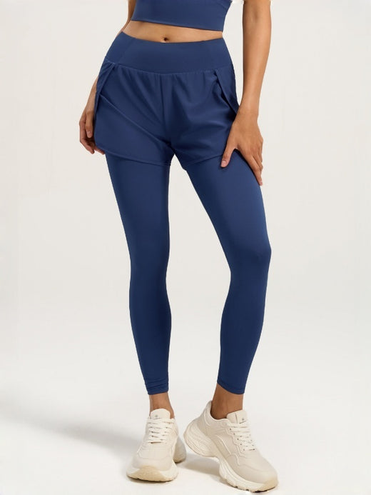 Flexvibe High-Waisted Fake Two-Piece Yoga Pants | Buttery Soft, Anti-Exposure, Pockets, S–3XL