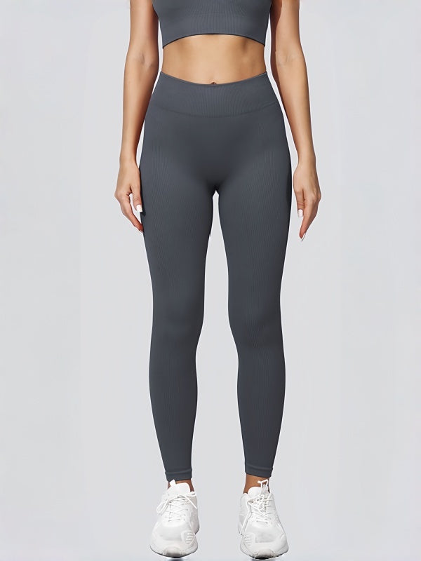 Flexvibe High Waisted Seamless Yoga Leggings - Fleece-Like Thin Stripes Naked Feel No Camel Toe