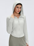 Flexvibe Mesh Breathable Hooded Sports Jacket, Slim Fit Yoga Running Fitness Coat For Women