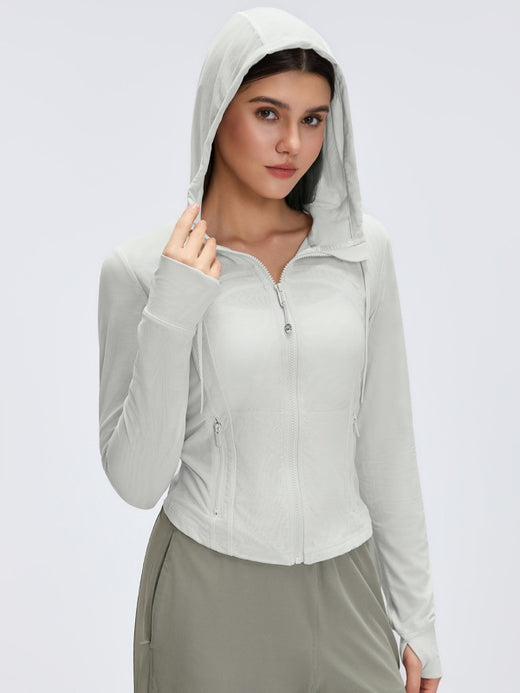 Flexvibe Mesh Breathable Hooded Sports Jacket | Slim Full-Zip, Moisture-Wicking, 5 Colors, S–2XL