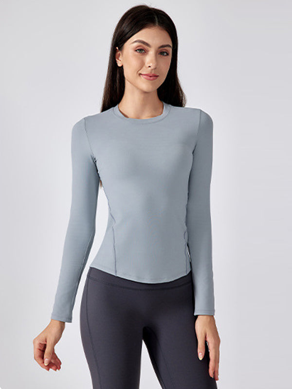 Flexvibe Buttery Soft Quick Dry Sports T-Shirt High Elastic Fitted Long Sleeve