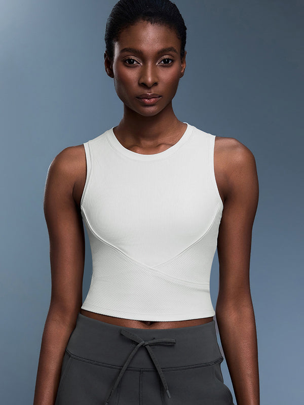 Flexvibe Breathable High Stretch Workout Vest - Fixed Pad Shockproof Built-in Bra