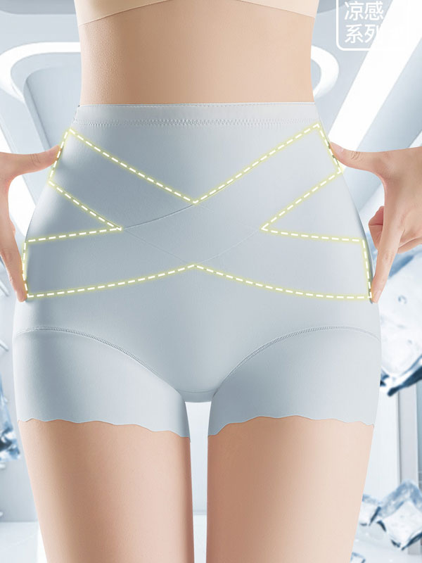 Flexvibe Ultra-Thin Ice Silk Cross High Waisted Underwear for Women Skin-Friendly Tummy Control Butt Lifting Seamless Quick Dry Breathable Briefs