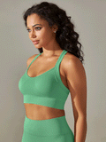 Flexvibe Seamless Knit Sports Bra Crisscross Back High Elastic Removable Pads