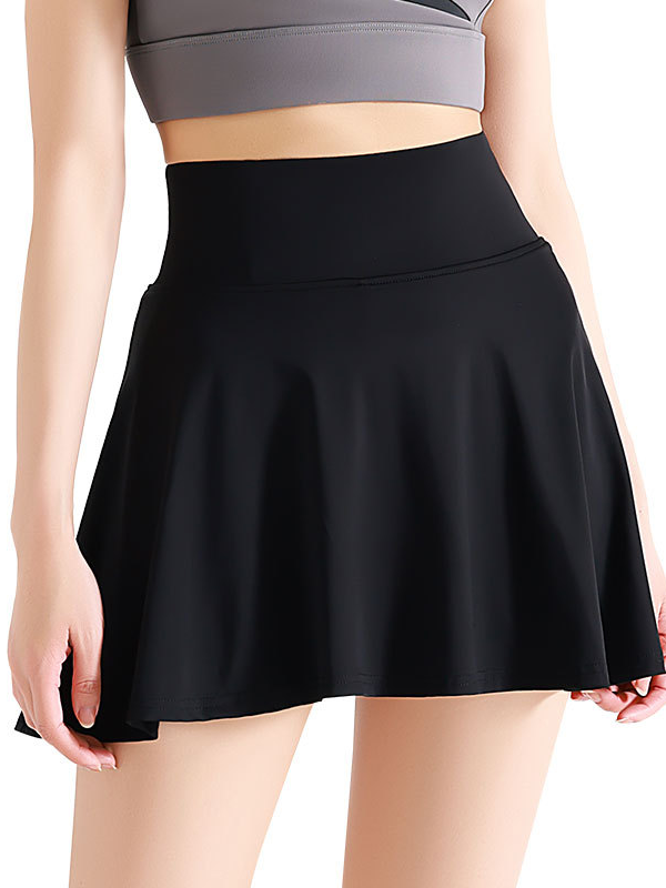Flexvibe High Waist Layered Yoga Mini Skirt - Stretchy Breathable Workout Athleisure