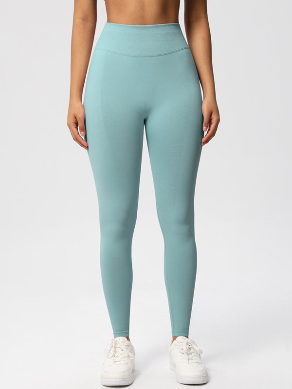 Flexvibe High Waisted Seamless Yoga Leggings - Solid Color Butt Lifting Tummy Control 4-Way Stretch